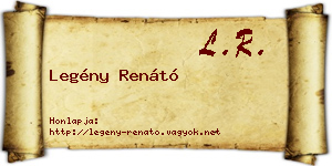 Legény Renátó névjegykártya